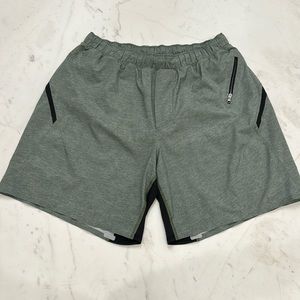 Lululemon Surge Short 7" inseam Size M Green shade color with Liner